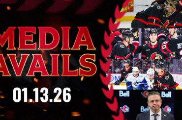 Leevi Meriläinen, Jordan Spence, Nick Cousins, Travis Green Postgame Media vs VAN