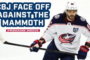 Head Coach Dean Evason, Kirill Marchenko and Adam Fantilli - CBJ @ Utah Mammoth | Pregame Media