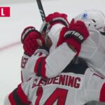 Jonas Siegenthaler scores a goal against the Winnipeg Jets