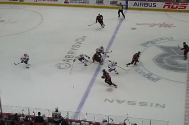 Topias Vilen of the Utica Comets scores vs. the Laval Rocket 1/3/26