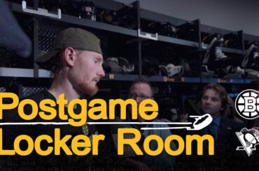 Bruins players speak with media after 1-0 win over Penguins