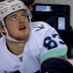 Kraken's Jacob Melanson 1st NHL goal vs. Flames on wrist shot