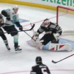 Adam Larsson scores a goal against the New Jersey Devils