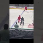 Faceoff practice with the Carolina Hurricanes.