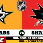Dallas Stars Vs San Jose Sharks | NHL 2026 | NHL Live SCOREBOARD | 11/01/2026