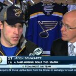 Jaden Schwartz post game interview TB Lightning vs St. Louis Blues Feb 3 2015 NHL