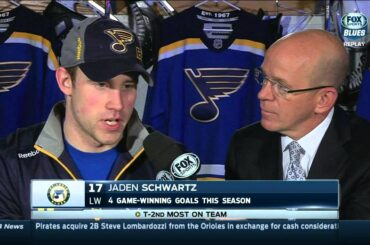 Jaden Schwartz post game interview TB Lightning vs St. Louis Blues Feb 3 2015 NHL
