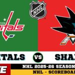 🔴LIVE : San Jose Sharks Vs Washington Capitals | NHL 2026 | NHL Live SCOREBOARD