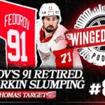 Fedorov's 91 RETIRED, Thomas Trade Target, & Larkin's Play - Winged Wheel Podcast - Jan. 14th, 2026