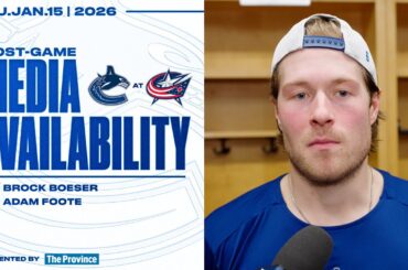 Brock Boeser & Adam Foote Post-Game Media | Canucks at Blue Jackets (Jan 15, 2026)