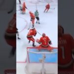 Ducks D #14 Drew Helleson takes a slap shot to his helmet visor. 🔥💨 🍀🍀🍀