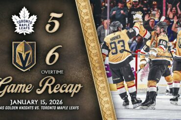 HIGHLIGHTS | Vegas Golden Knights 6, Toronto Maple Leafs 5, OT | Jan. 15, 2026