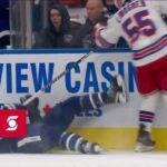 Ryan Lindgren clean check on Mark Giordano