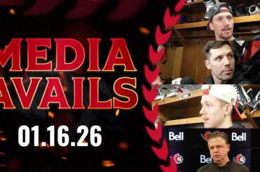 David Perron, Thomas Chabot, Leevi Meriläinen, Travis Green Media Availability