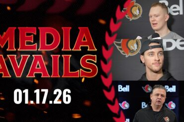 Shane Pinto, Brady Tkachuk, Travis Green Pregame Media vs MTL