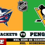 🔴LIVE : Columbus Blue Jackets Vs Pittsburgh Penguins | NHL 2026 | NHL Live SCOREBOARD