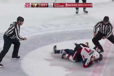 Brady Tkachuk and Blake Wheeler Fight, After Pionk Hit | Senators vs Jets