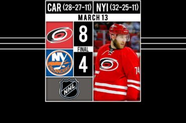 Hurricanes Dominate Islanders - HIGHLIGHTS: Jaccob Slavin scores his first NHL hat