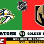 🔴LIVE : Nashville Predators Vs Vegas Golden Knights | NHL 2026 | NHL Live SCOREBOARD