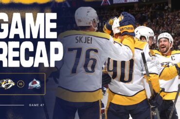 PREDS WIN: Game Highlights vs Colorado Avalanche: Jan. 16