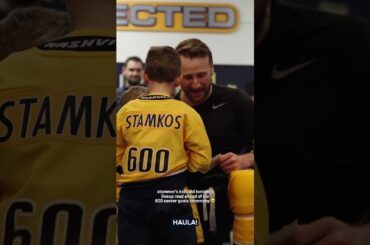 Carter and Chase Stamkos did tonight’s lineup read with their dad in honor of his career milestone 🥹