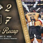 HIGHLIGHTS | Vegas Golden Knights 7, Nashville Predators 2 | Jan. 17, 2026