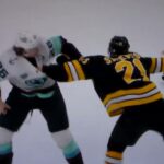 NHL Hockey fight - Alex Stevens(Bruins) vs. Ryan Winterton(Kraken)