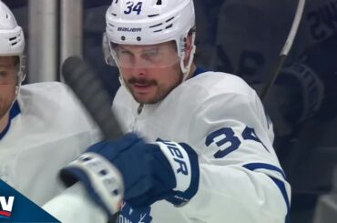 Auston Matthews Wires Wrister Top Shelf Past Connor Hellebuyck