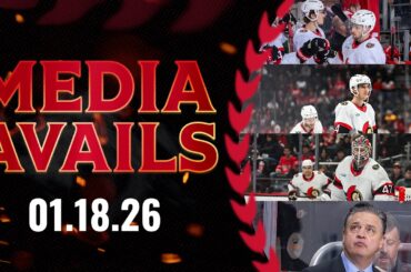 James Reimer, Drake Batherson, Dylan Cozens, Travis Green Postgame Media vs DET