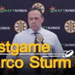 Marco Sturm speaks with media after win over Penguins