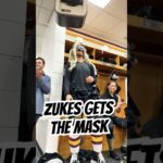 Ryan Suzuki gets the wolf mask vs. Rockford Icehogs!