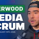 Canucks’ Kiefer Sherwood speaks with media after being traded to the San Jose Sharks