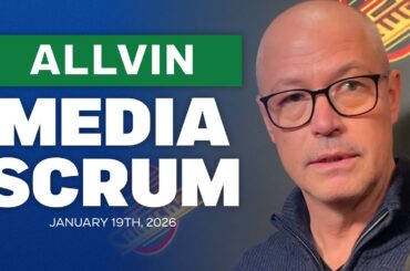 Canucks’ Patrik Allvin speaks with media after trading Kiefer Sherwood