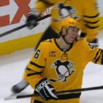 Blake Lizotte scores a goal against the New Jersey Devils