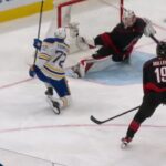 Hurricanes' Bussi Robs Sabres' Thompson From Point-Blank Range