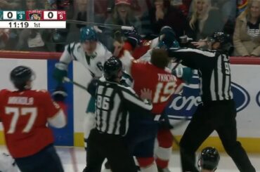 Matthew Tkachuk Season Debut, 1st Period Scrum