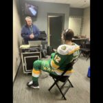 Matt Boldy w/Falness after 1st