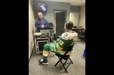 Matt Boldy w/Falness after 1st