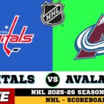 🔴LIVE : Washington Capitals Vs Colorado Avalanche | NHL 2026 | NHL Live SCOREBOARD