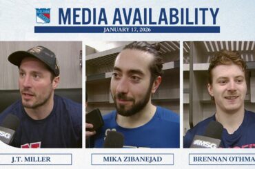 NYR at PHI: J.T. Miller, Mika Zibanejad & Brennan Othmann Postgame Media Avails | Jan. 17, 2025