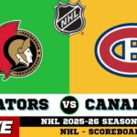 Montreal Canadiens Vs Ottawa Senators | NHL 2026 | NHL Live SCOREBOARD | 01/18/2026