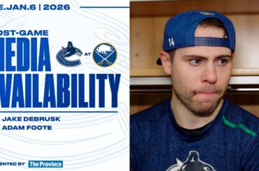 Jake DeBrusk & Head Coach Adam Foote Post-Game Media | Canucks at Sabres (Jan 6, 2026)