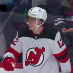 Cody Glass scores a goal against the Winnipeg Jets