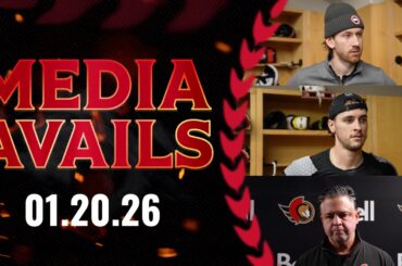 Jake Sanderson, Shane Pinto, Travis Green Pregame Media vs CBJ