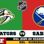 🔴LIVE : Buffalo Sabres Vs Nashville Predators | NHL 2026 | NHL Live SCOREBOARD
