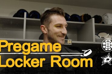 Tanner Jeannot talks with the media before BOS @ DAL