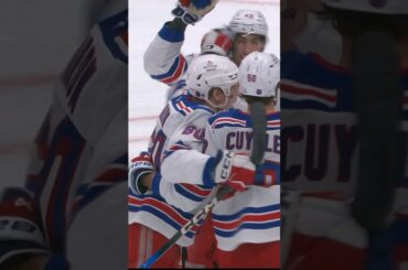 MORROW’S FIRST AS A RANGER 👊 #nyr #hockey #nhl #goal #scottmorrow