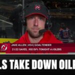 Jake Allen Joins Postgame After The New Jersey Devils' Big Win Over The Edmonton Oilers 🙌