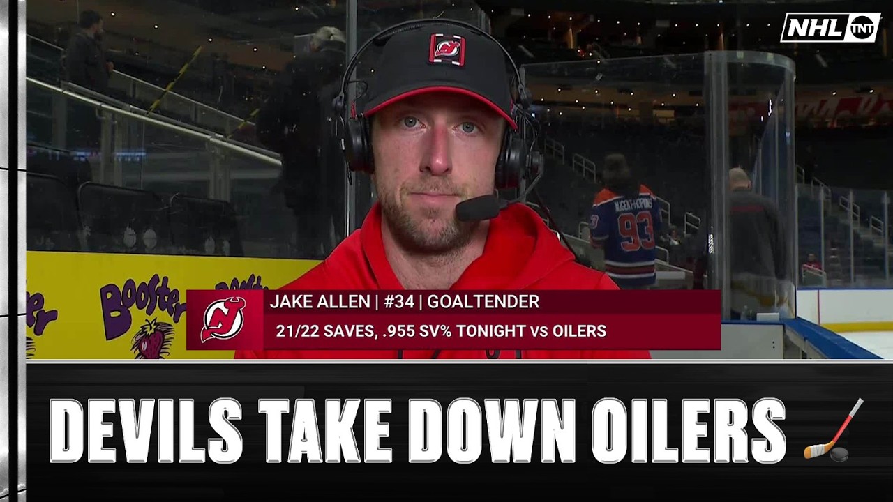 Jake Allen Joins Postgame After The New Jersey Devils' Big Win Over The Edmonton Oilers 🙌
