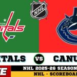 🔴LIVE : Washington Capitals Vs Vancouver Canucks | NHL 2026 | NHL Live SCOREBOARD